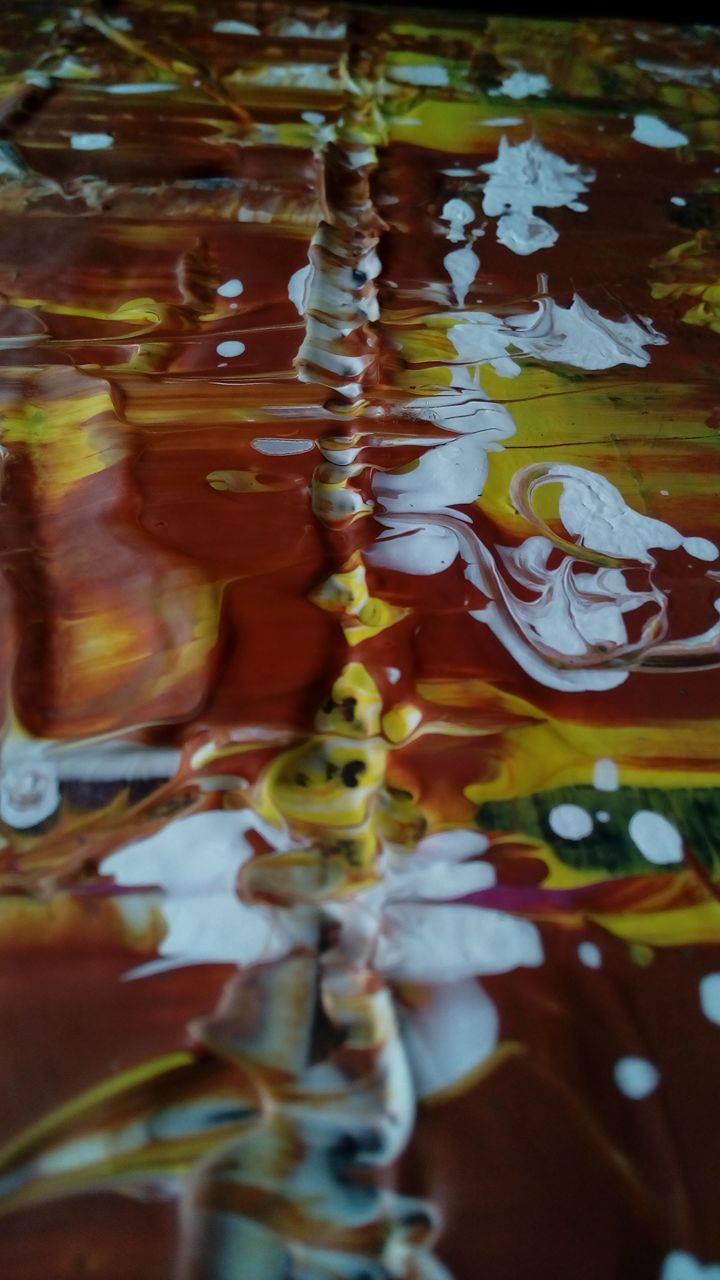 red and white abstract painting